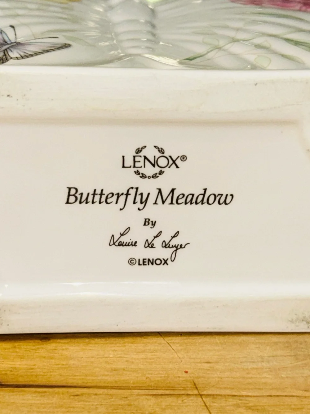 Lenox Butterfly Meadow Figural Napkin Holder Porcelain